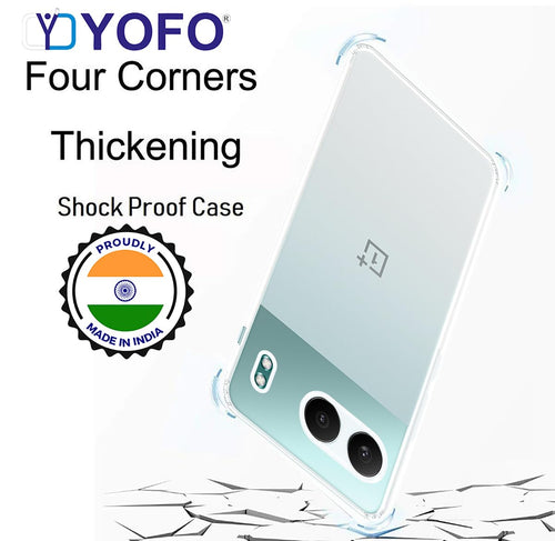 YOFO Back Cover for OnePlus Nord 4 (5G) (Flexible|Silicone|Transparent|Full Camera Protection|Dust Plug)