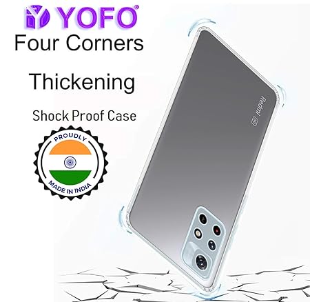 YOFO Back Cover for Xiaomi 11i (5G) (SlimFlexible|Silicone|Transparent|Camera Protection|DustPlug) Brand: YOFO