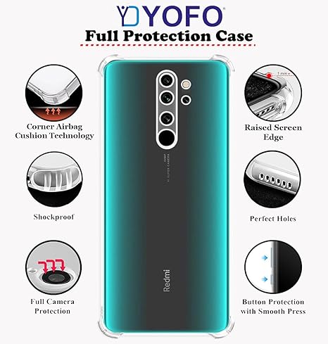 YOFO Transparent Back Cover for Mi Redmi Note 8 Pro