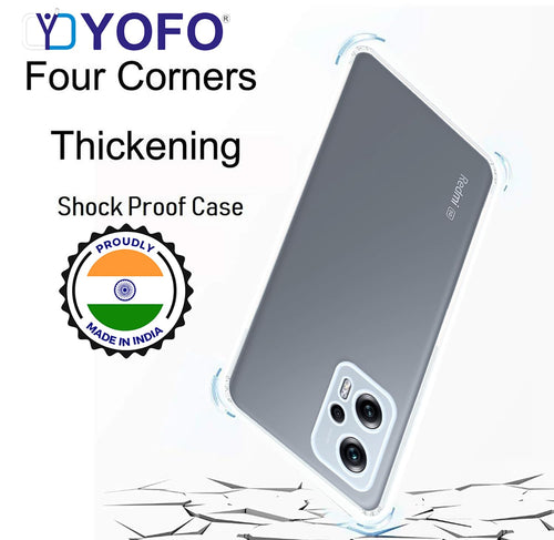 YOFO Back Cover for Redmi K50i (Flexible|Silicone|Transparent|Full Camera Protection|Anti Dust Plug)