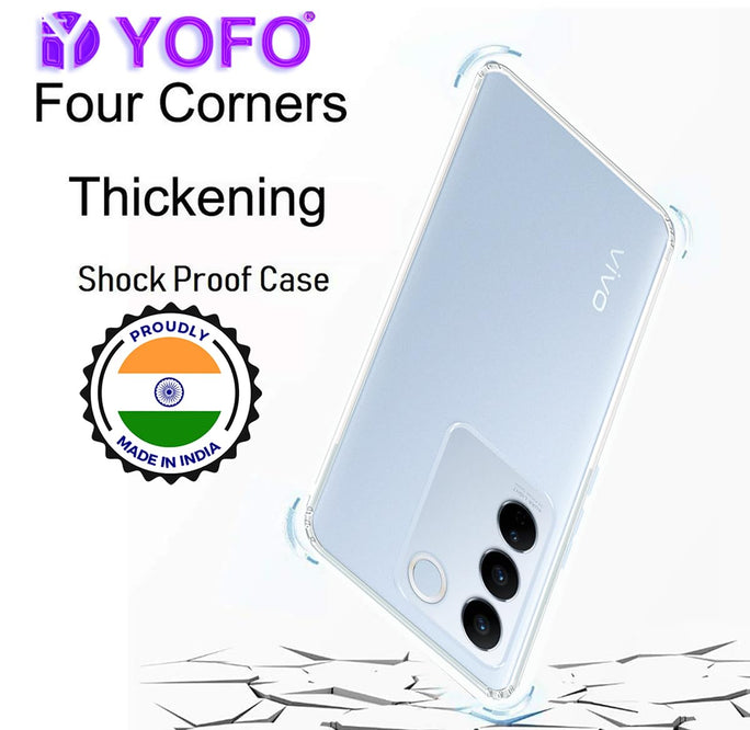 YOFO Back Cover for Vivo V27 (5G) (Silicone|Transparent|Camera Protection)