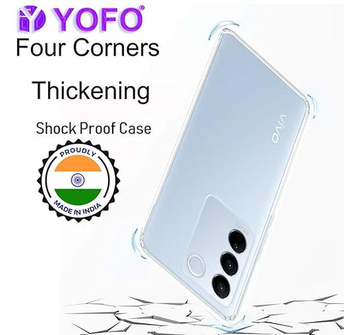 YOFO Back Cover for Vivo V27 Pro (5G) (Silicone|Transparent|Camera Protection)