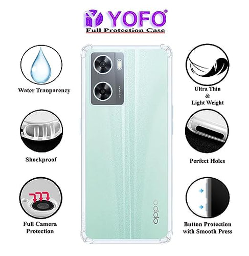 YOFO Back Cover for Oppo A57 (5G) 2022 (Flexible|Shockproof|Silicone|Transparent|Camera Protection)
