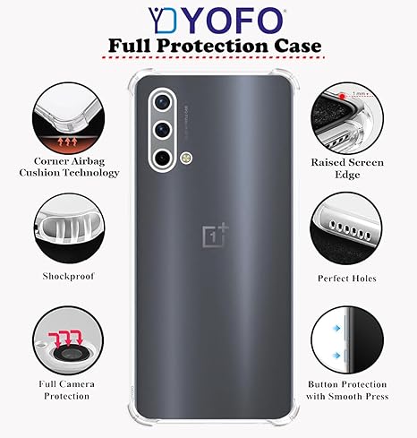 YOFO Transparent Back Cover for OnePlus Nord CE (5G)