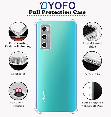 YOFO Transparent Back Cover for Vivo V20 SE