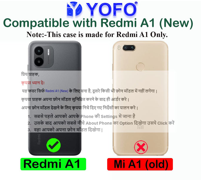 YOFO Transparent Back Cover for Redmi A1