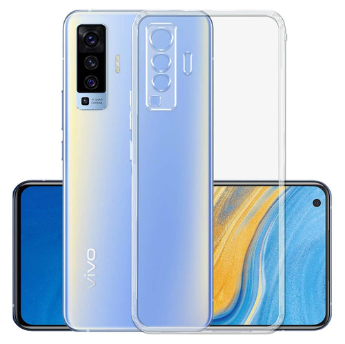 YOFO Back Cover for Vivo X50 (Flexible|Silicone|Transparent|Full Camera Protection|Dust Plug)