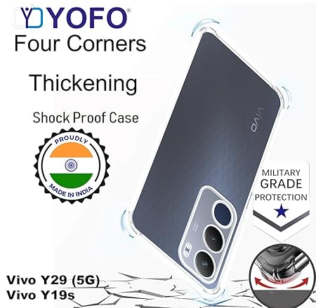 YOFO Transparent Back Cover for Vivo Y29 (5G) / Y19s (4G)