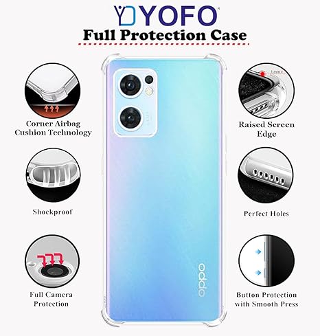 YOFO Transparent Back Cover for Oppo Reno 7 (5G)