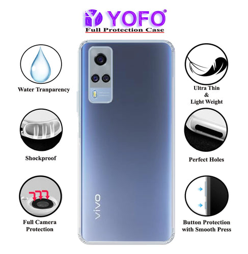 YOFO Silicon Transparent Back Cover for Vivo Y51 A/Vivo Y31 Shockproof Bumper Corner with Ultimate Protection