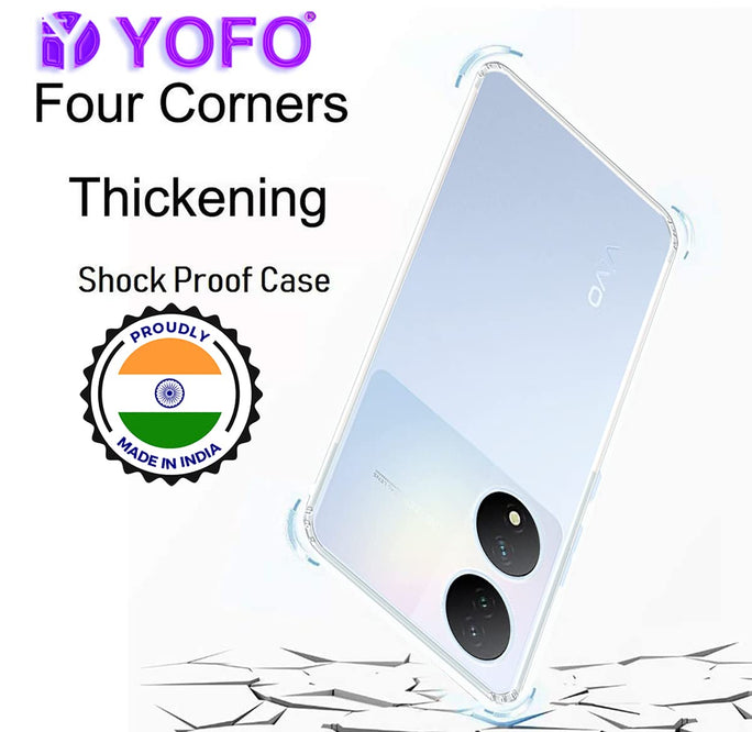 YOFO Back Cover for Vivo Y100 (5G) (Silicone|Transparent|Camera Protection)