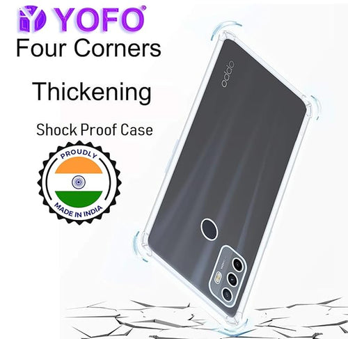 YOFO Back Cover for Oppo A53 (2020) / A33 / A53s / A32 (Flexible|Shockproof|Silicone|Transparent|Camera Protection)…
