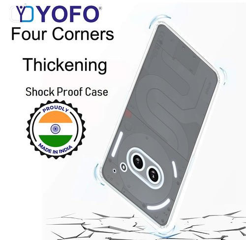 YOFO Back Cover for Nothing Phone 2A (Flexible|Silicone|Transparent|Anti Dust Plug|Camera Protection)