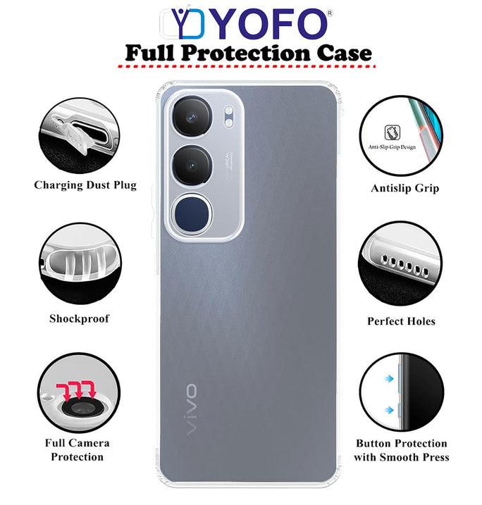 YOFO Transparent Back Cover Case for Vivo Y29 (5G)
