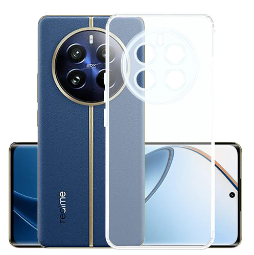 YOFO Back Cover for Realme 12 Pro/Realme 12 Pro Plus (Flexible|Silicone|Transparent|Full Camera Protection|Anti Dust Plug)