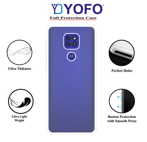 YOFO Back Cover for Motorola G9 / E7 Plus (Flexible|Silicone|Transparent|Full Camera Protection)