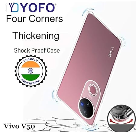 YOFO Transparent Back Cover for Vivo V50 / iQOO Z10R 5G / V50e 5G / Vivo T4R 5G