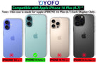 YOFO Silicone Transparent Back Cover for iPhone 16 Plus (6.7) inch (Flexible|Silicone|Transparent|Dust Plug|Camera Protection)