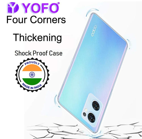 YOFO Back Cover for Oppo Reno 7 (5G) (Flexible|Silicone|Transparent|Full Camera Protection)