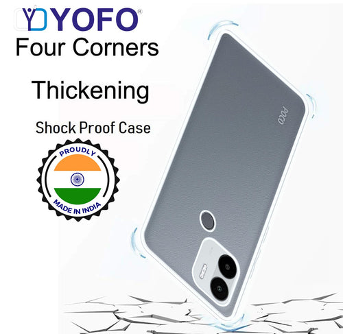 YOFO Back Cover for Poco C51 (SlimFlexible|Silicone|Transparent|Camera Protection)