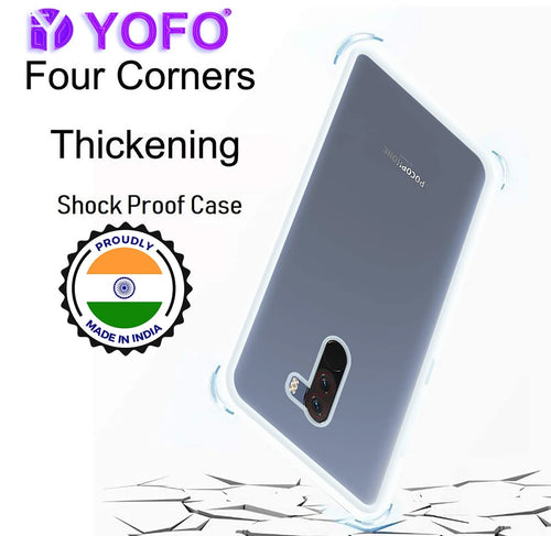 Yofo Back Cover Case for MI Poco F1 Flexible Shockproof TPU Cushioned Edges (Transparent)