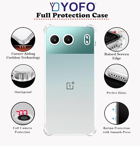 YOFO Transparent Back Cover for OnePlus Nord 4 (5G)