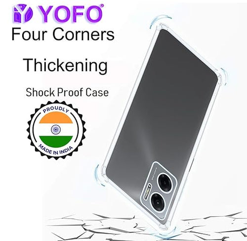 YOFO Back Cover for Mi Redmi Note 11E (Flexible|Shockproof|Silicone|Transparent|Camera Protection)