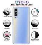 Roll over image to zoom in YOFO Back Cover for Vivo X50 (Flexible|Silicone|Transparent|Full Camera Protection|Dust Plug)