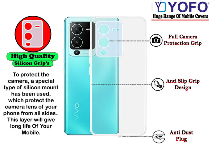 YOFO Back Cover for Vivo V25 Pro (5G) / S15 Pro (5G) (SlimFlexible|Silicone|Transparent)(SALE)