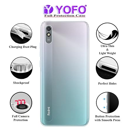YOFO Transparent Back Cover for MI Redmi 9A
