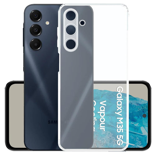 YOFO Silicon Back Cover Case for Samsung Galaxy M35 (5G) (Transparent) Camera Protection with Dust Plug