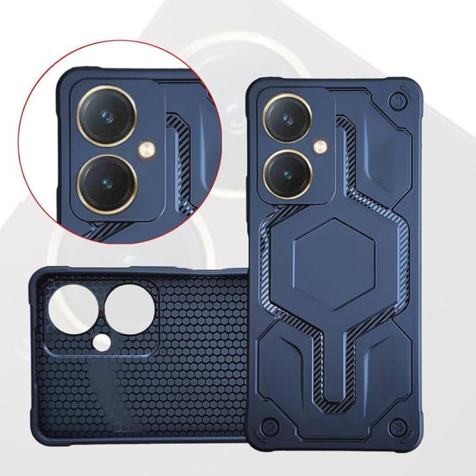 YOFO limited edition store Vivo Y27 Armor Back Cover | Camera Protection, Drop Protection, Anti Fingerprint, Anti Slip, 3D Design