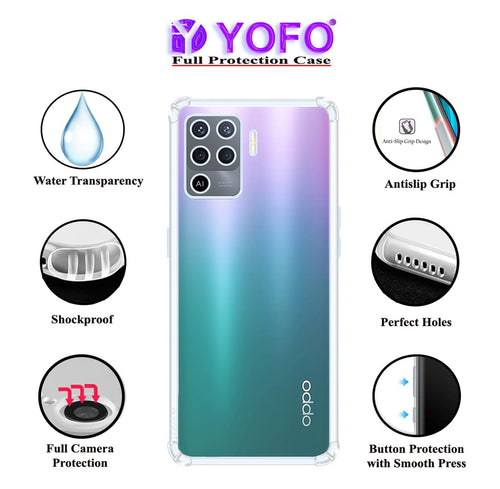 YOFO Back Cover for Oppo A94 / F19 Pro (Flexible|Shockproof|Silicone|Transparent|Camera Protection)