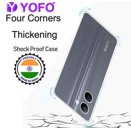 YOFO Back Cover for Realme C33 (2023) (Silicone|Transparent|Camera Protection)