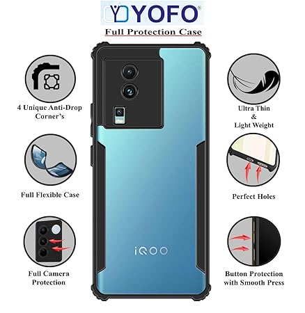 YOFO Shockproof Back Cover for iQOO Neo 7 / Neo 7 SE (5G)