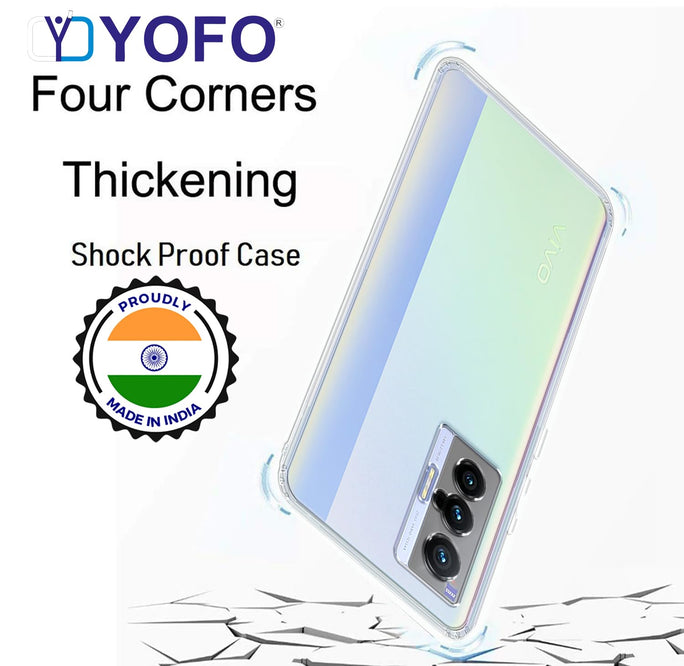 YOFO Back Cover for Vivo X70 (Flexible|Silicone|Transparent|Full Camera Protection|Dust Plug)