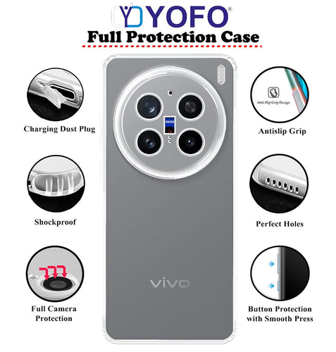 YOFO Silicone Back Cover Case for Vivo X200 Pro (5G)