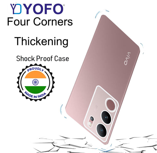 YOFO Back Cover for Vivo V29 / Vivo S17 / S17 Pro (5G)(Flexible|Silicone|Transparent|Full Camera Protection|Dust Plug)