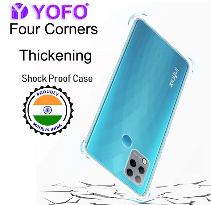 YOFO Back Cover for Infinix Hot 10 (Flexible|Silicone|Transparent|Camera Protection) (SALE)