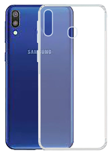 YOFO Rubber Back Cover for Samsung M20 (Transparent) All Side Protection Case