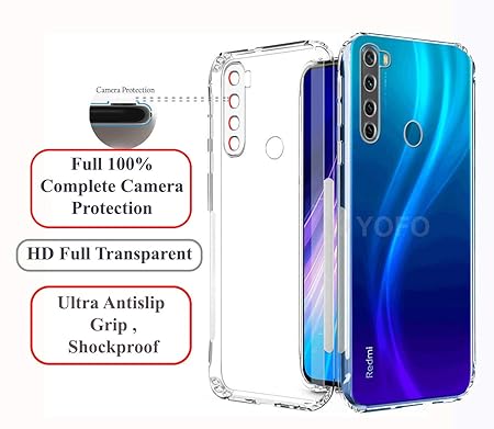 YOFO Transparent Back Cover For Xiaomi Redmi NOTE 8