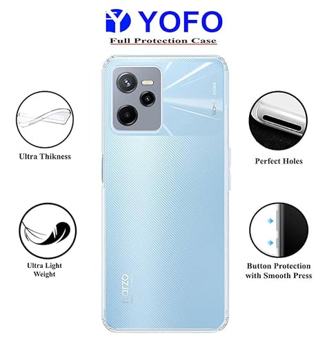 YOFO Back Cover for Realme Nazro 50A Prime (Silicone|Transparent|Camera Protection)