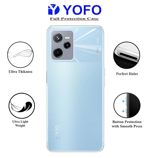YOFO Back Cover for Realme Nazro 50A Prime (Silicone|Transparent|Camera Protection)