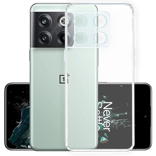 YOFO Back Cover for OnePlus 10T (5G) (Flexible|Silicone|Transparent|Full Camera Protection|Anti Dust Plug)