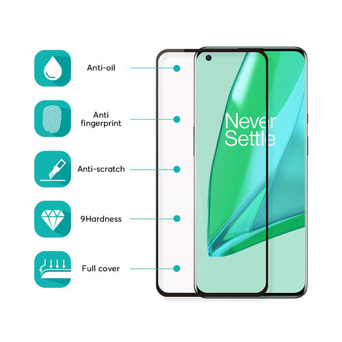 YOFO Curve Edge to Edge Full Screen Coverage Tempered Glass for " ONE + 10 PRO "- Full Glue Gorilla Glass (Black)