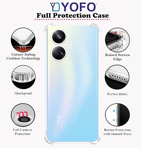 YOFO Transprent Back Cover for Realme 10 Pro Plus (5G)