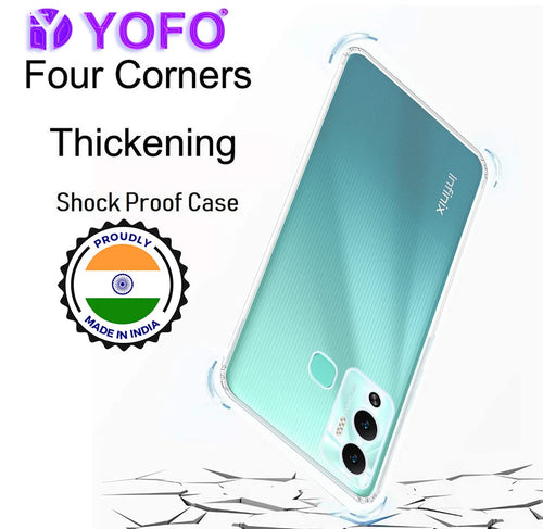 YOFO Back Cover for Infinix Hot 12 Play (Silicone|Transparent|Camera Protection)