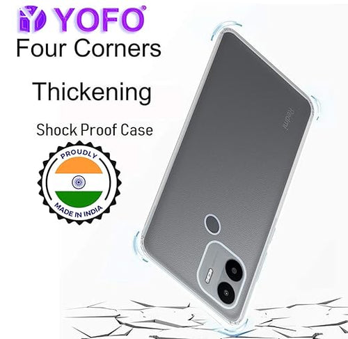YOFO Back Cover for Mi Redmi A1 Plus (Silicone|Transparent|Camera Protection) (SALE)