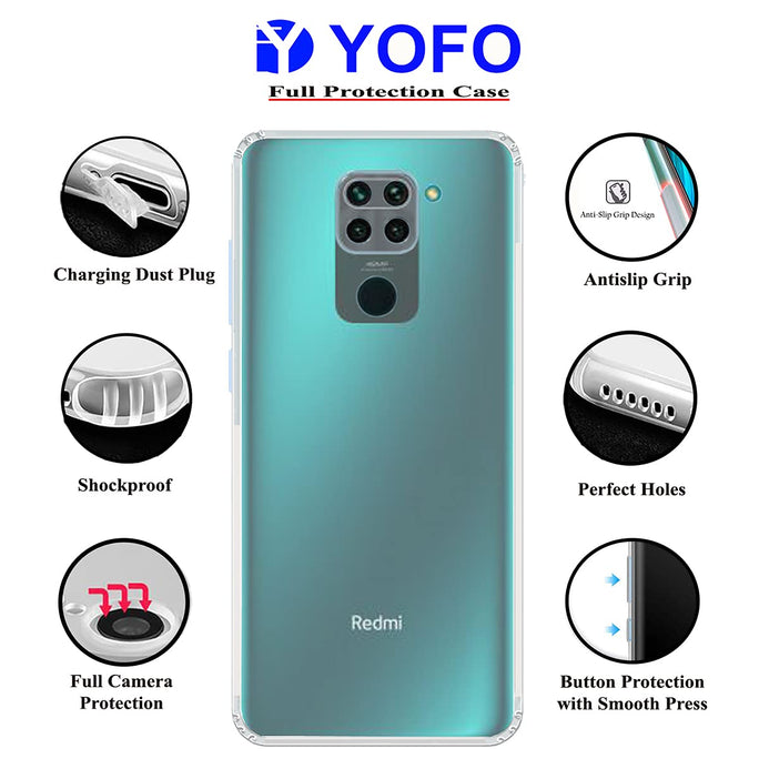YOFO Transparent Back Cover for Mi Redmi Note 9