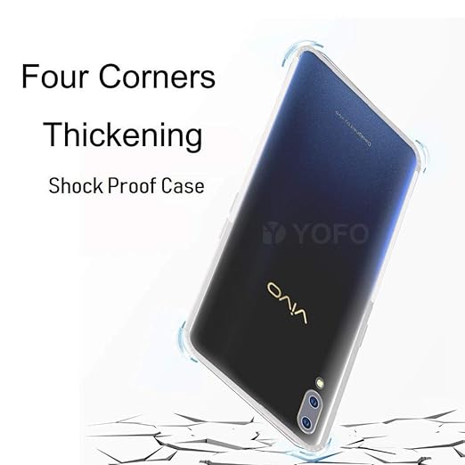 YOFO Silicone Back Cover|Camera Protection|ShockProof|  Vivo V11 Pro - (Transparent)